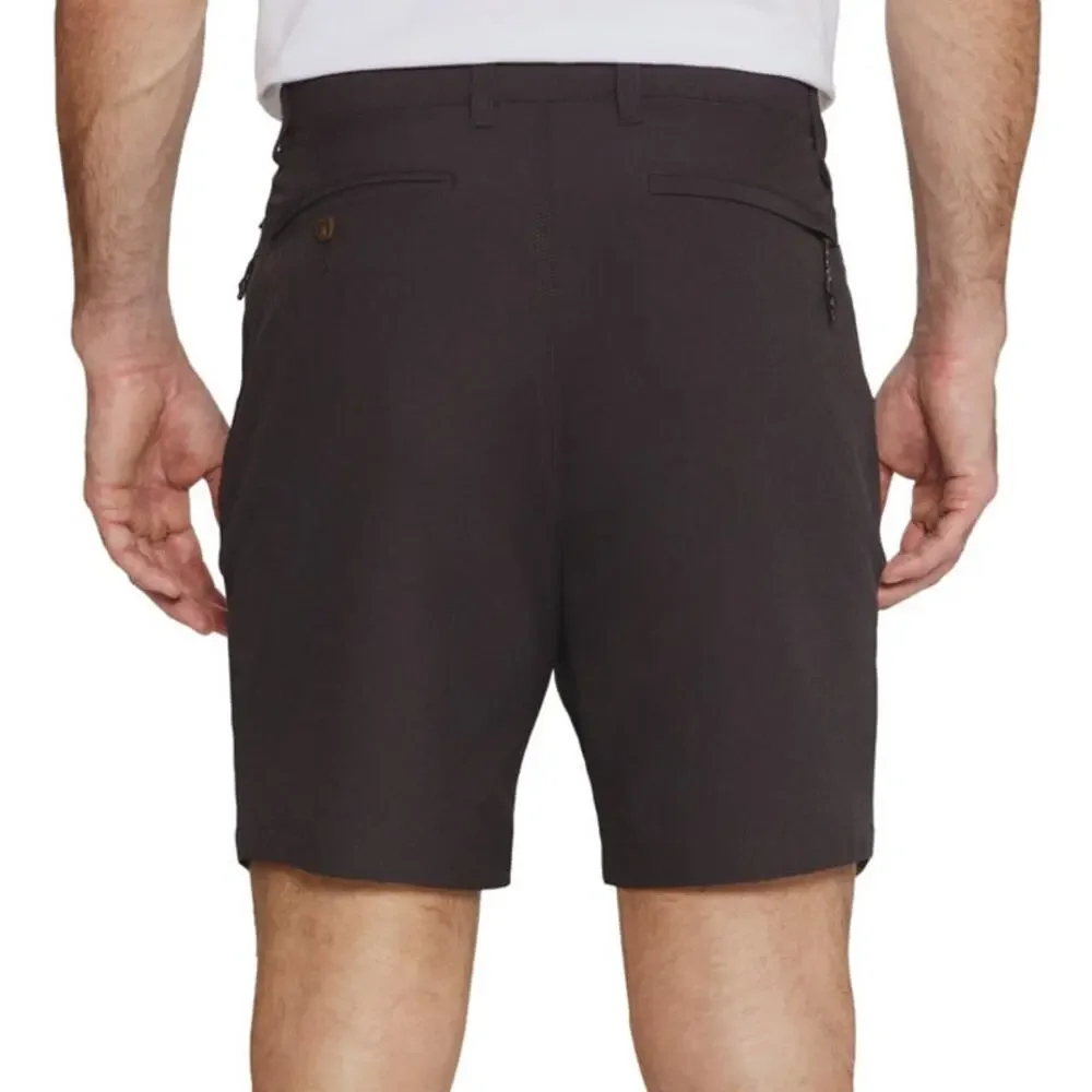 NWT Infinity Black Hybrid Stretch Flat Front Chino Shorts Men's Size 34